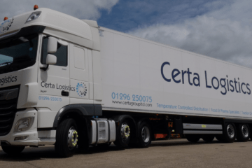 Certa Logistics freight-forwarding lorry with a blue sky